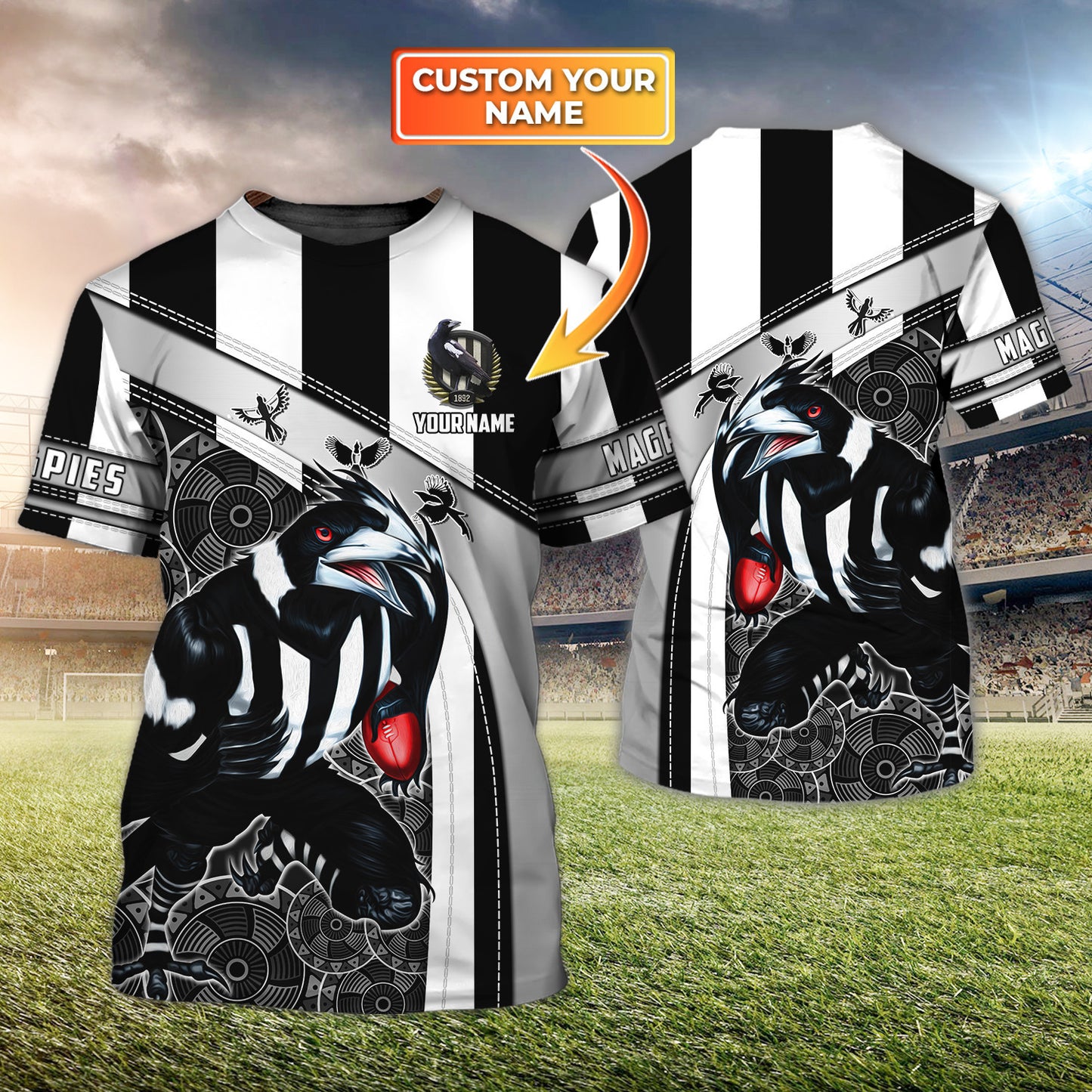 AFL Collingwood Personalized 3D Tshirt 2