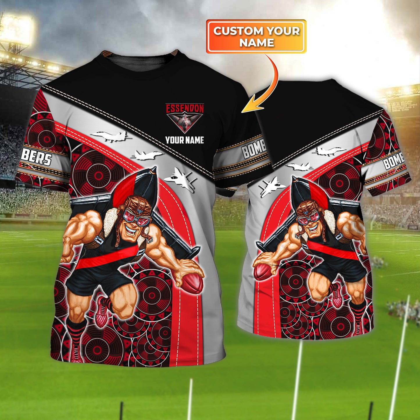 AFL Essendon Bombers Personalized Name 3D Tshirt