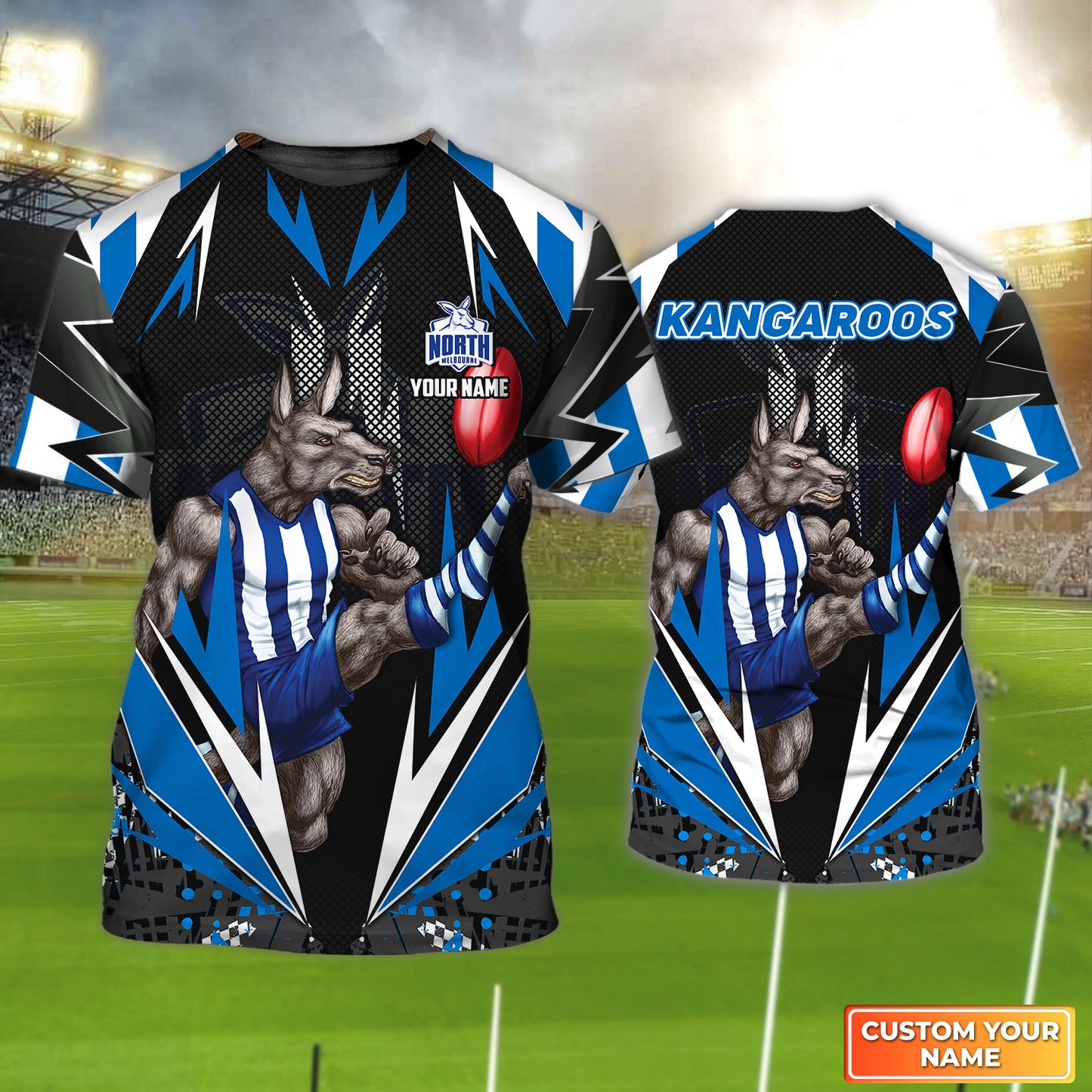 AFL North Melbourne Kangaroos Personalized Name 3D Tshirt