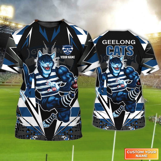 AFL Geelong Cats Personalized Name 3D Tshirt 2