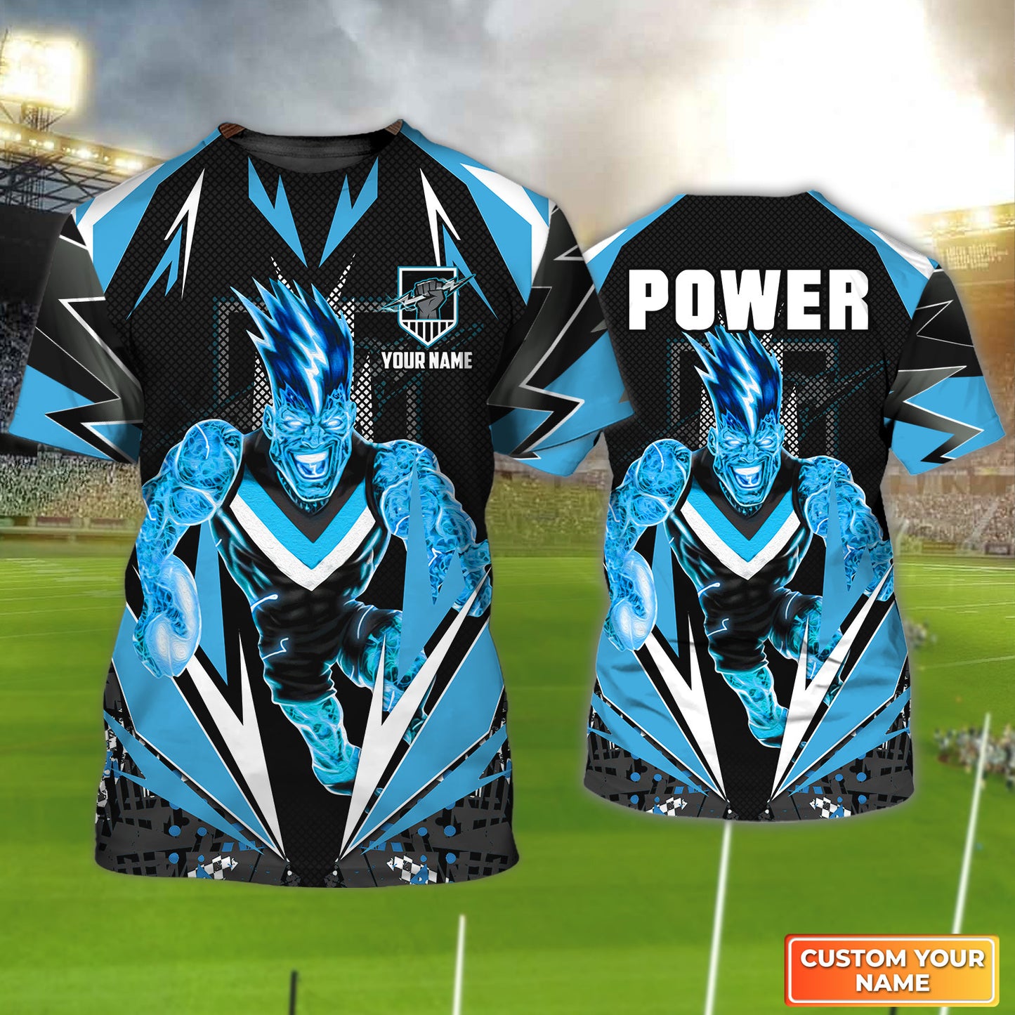 AFL Port Adelaide Power Personalized Name 3D Tshirt