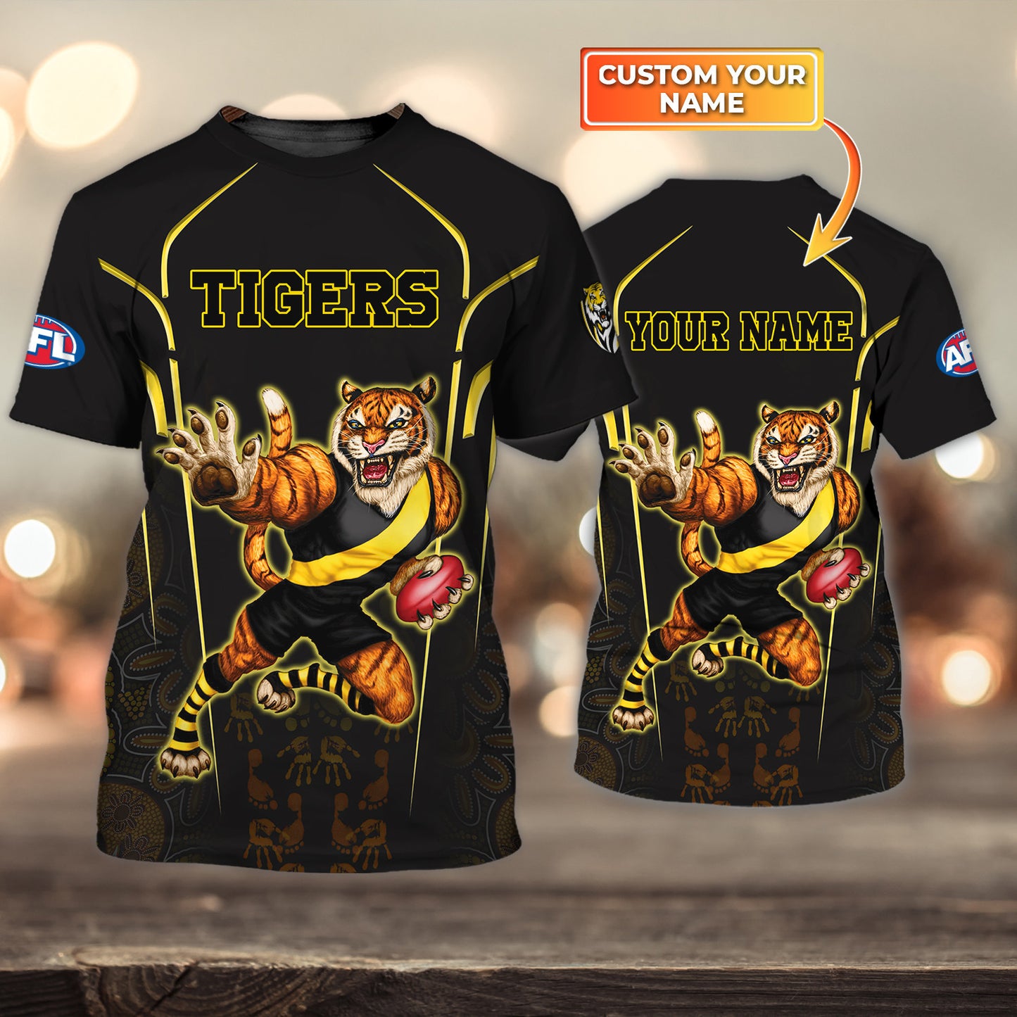 AFL Richmond Tigers Personalized Name 3D Tshirt 4