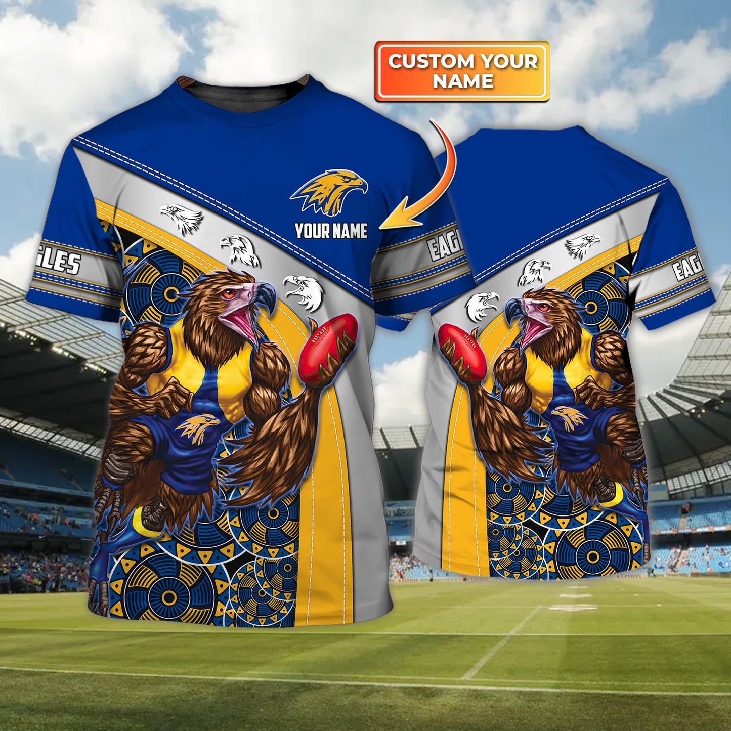 AFL West Coast Eagles Personalized Name 3D Tshirt