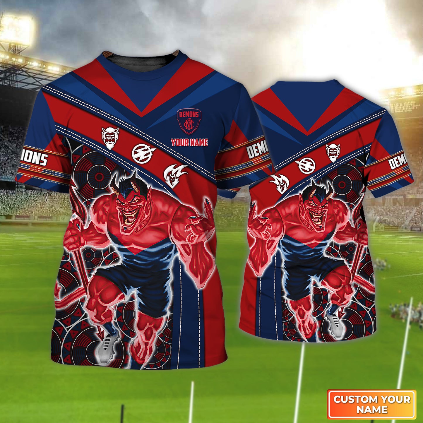 AFL Melbourne Demons Personalized Name 3D Tshirt