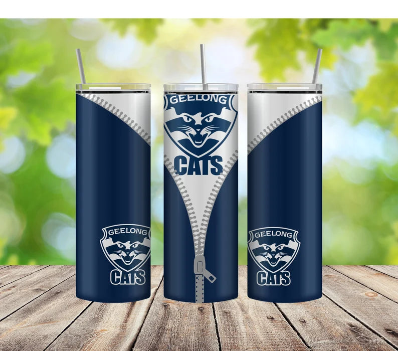 AFL Geelong Cats Zip Skinny Tumbler