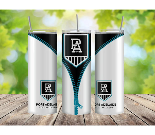 AFL Port Adelaide Zip Skinny Tumbler