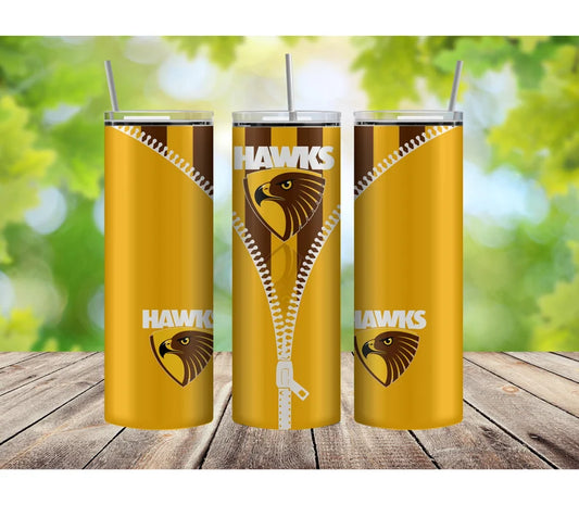 AFL Hawthorn Hawks Zip Skinny Tumbler