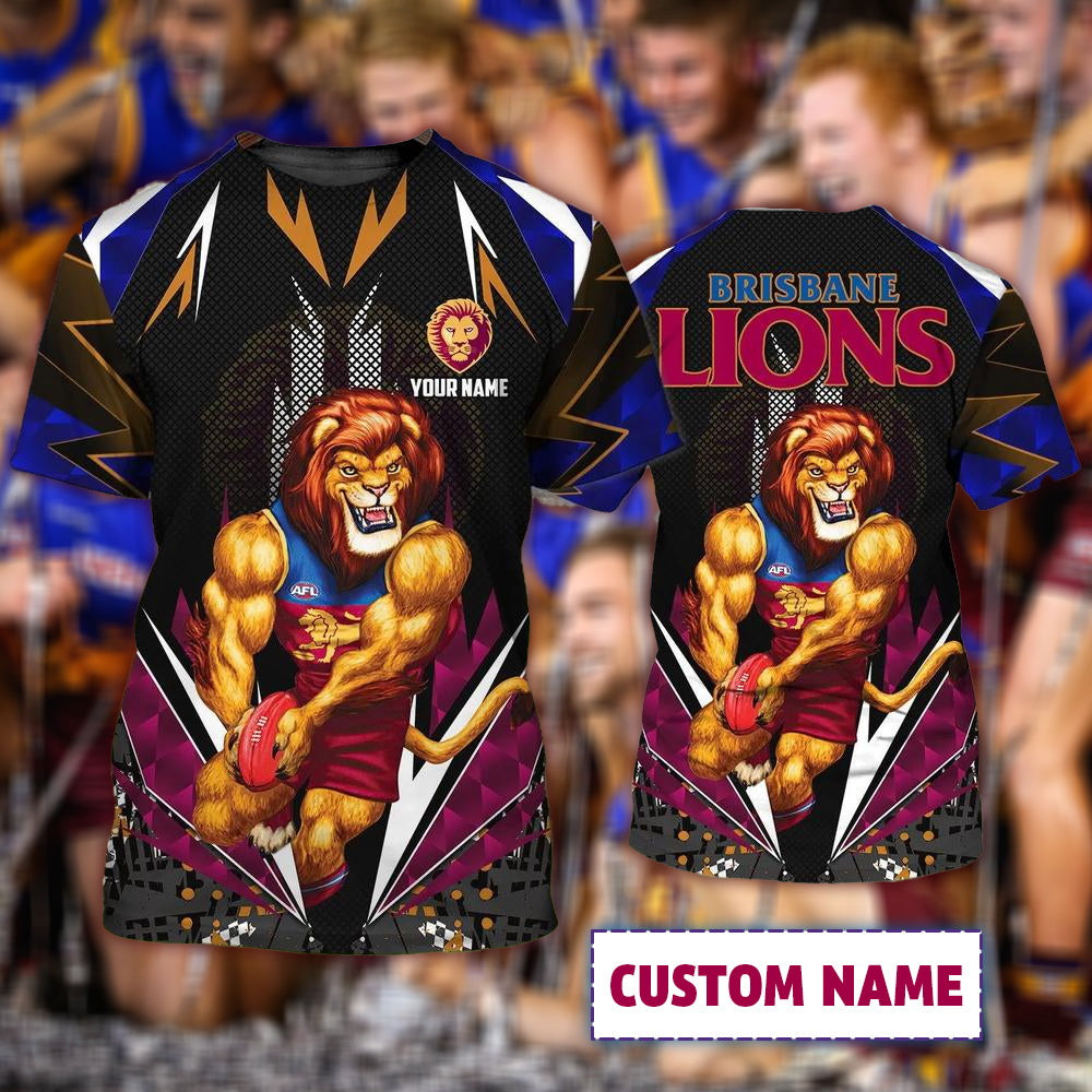 Brisbane Lions AFL Personalized Name 3D T-Shirt