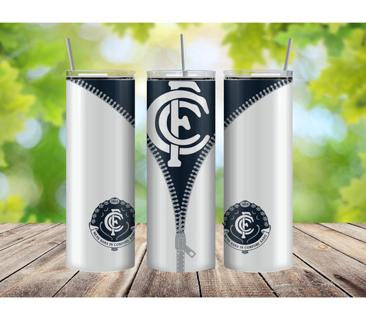 AFL Carlton FC Zip Skinny Tumbler