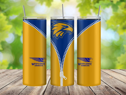 AFL West Coast Eagles Zip Skinny Tumbler