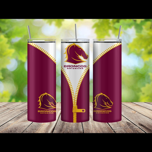 NRL Brisbane Broncos Skinny Tumbler