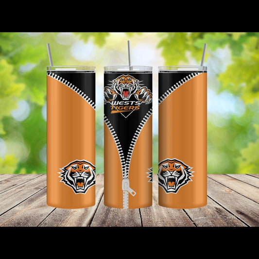 NRL Wests Tigers Skinny Tumbler