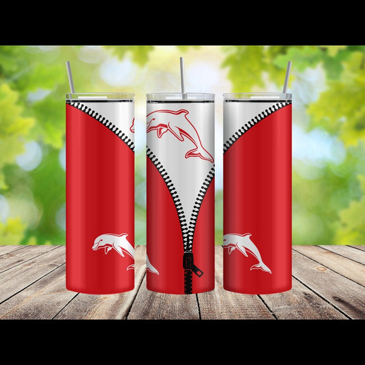 NRL Dolphins Skinny Tumbler