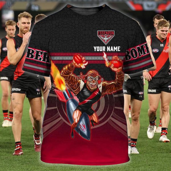 Essendon Bombers AFL Personalized Name 3D T-Shirt 9