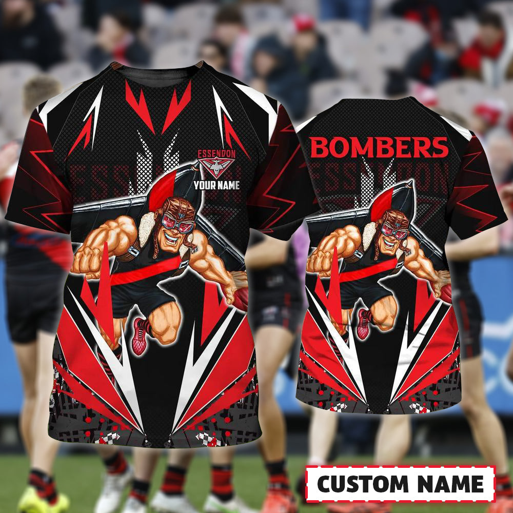 Essendon Bombers AFL Personalized Name 3D T-Shirt 8