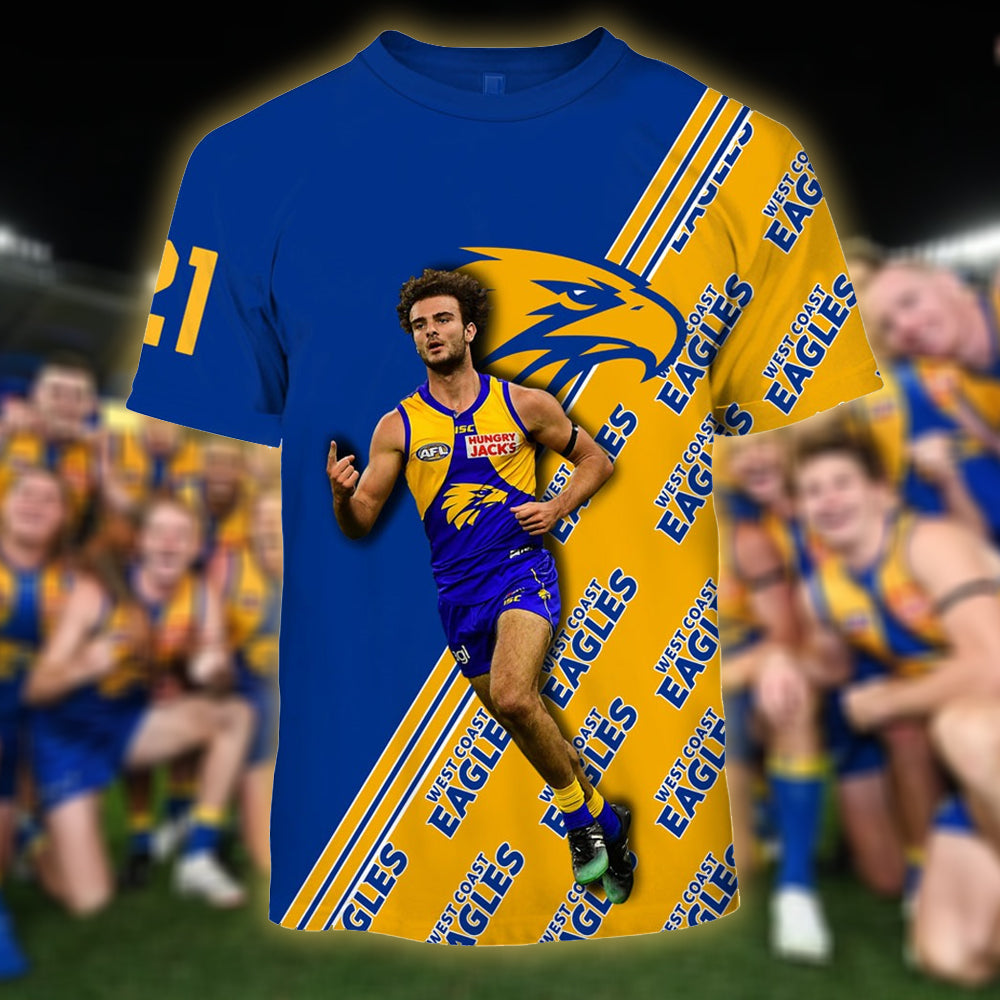 West Coast Eagles AFL 3D T-Shirt Hoodie