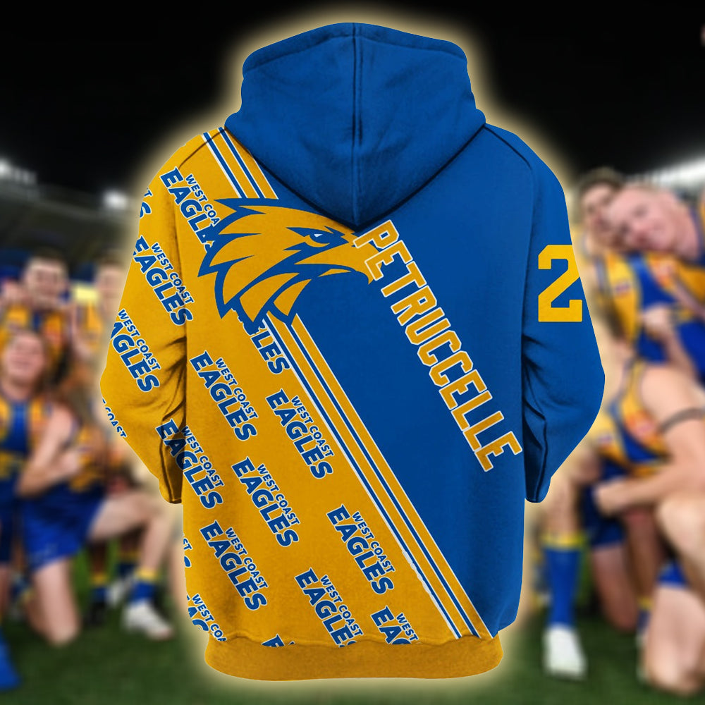 West Coast Eagles AFL 3D T-Shirt Hoodie