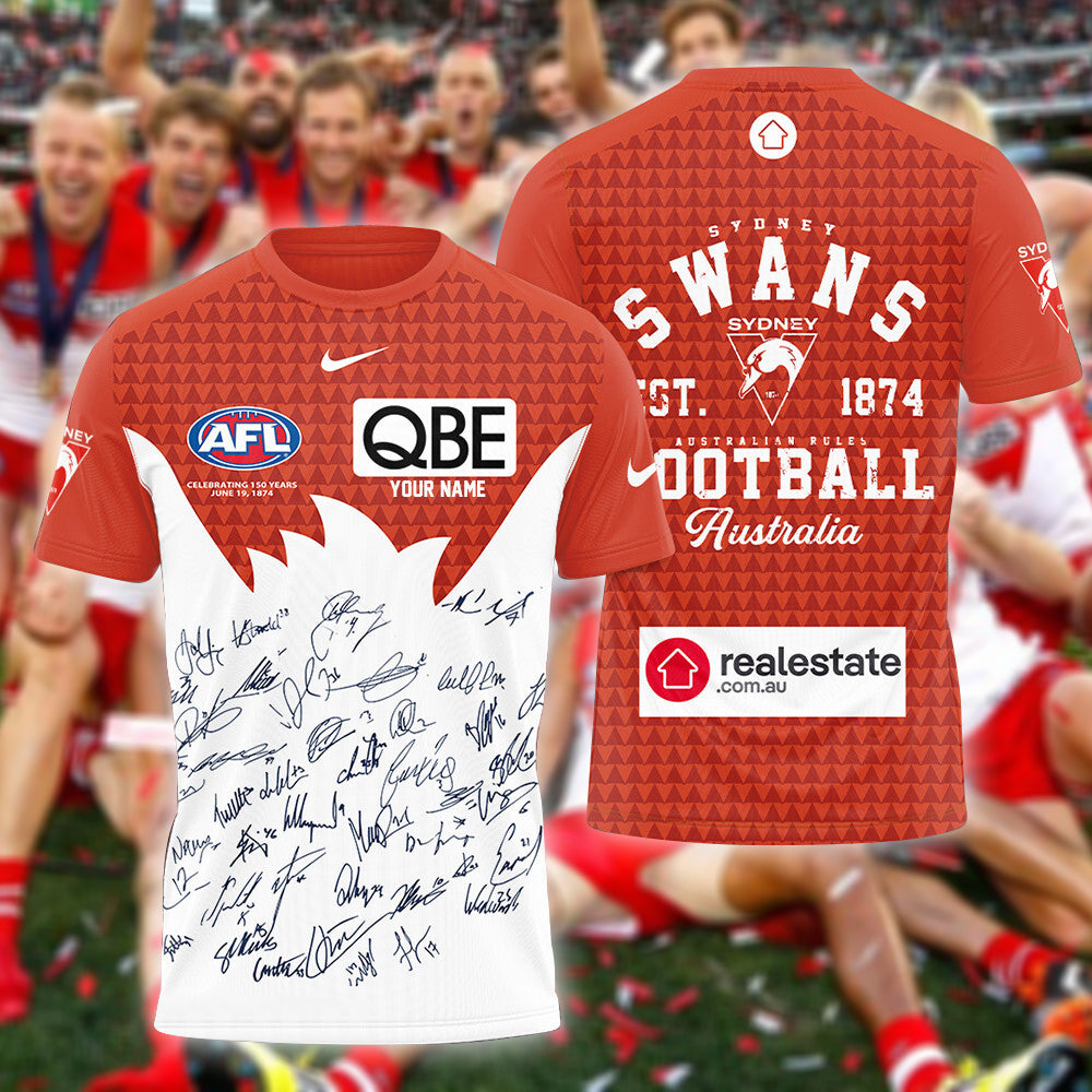 Sydney Swans AFL Personalized Name 3D T-Shirt Hoodie 3