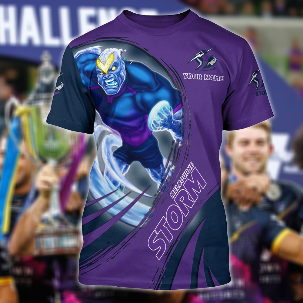 Melbourne Storm Nrl Personalized Name 3D T-Shirt 9