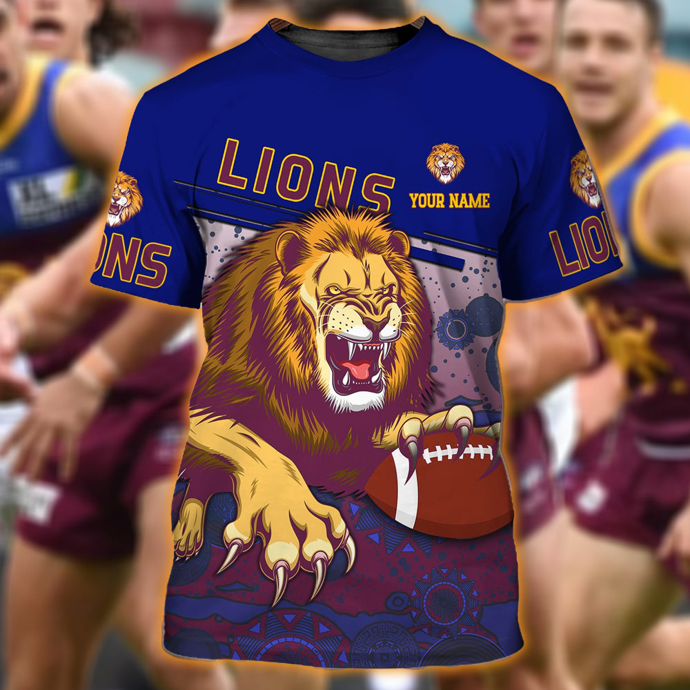 Brisbane Lions Personalized Name AFL 3D T-Shirt 4