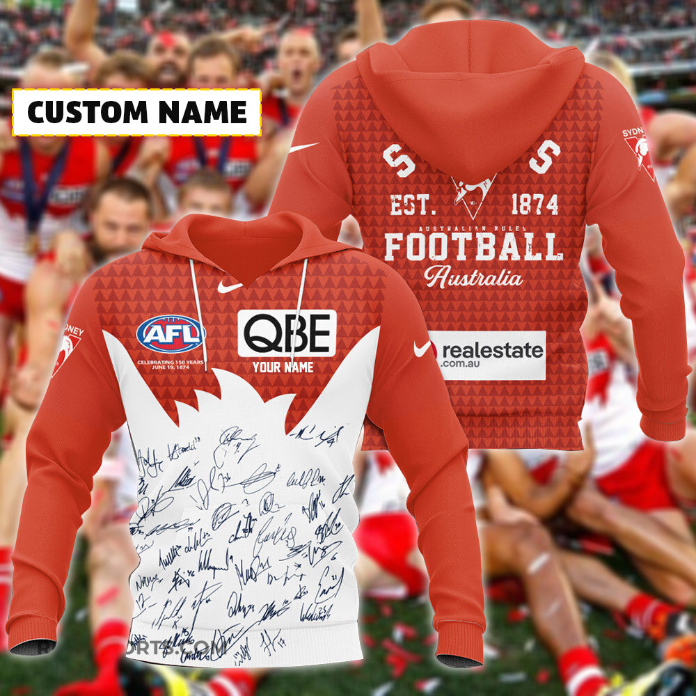 Sydney Swans AFL Personalized Name 3D T-Shirt Hoodie 3