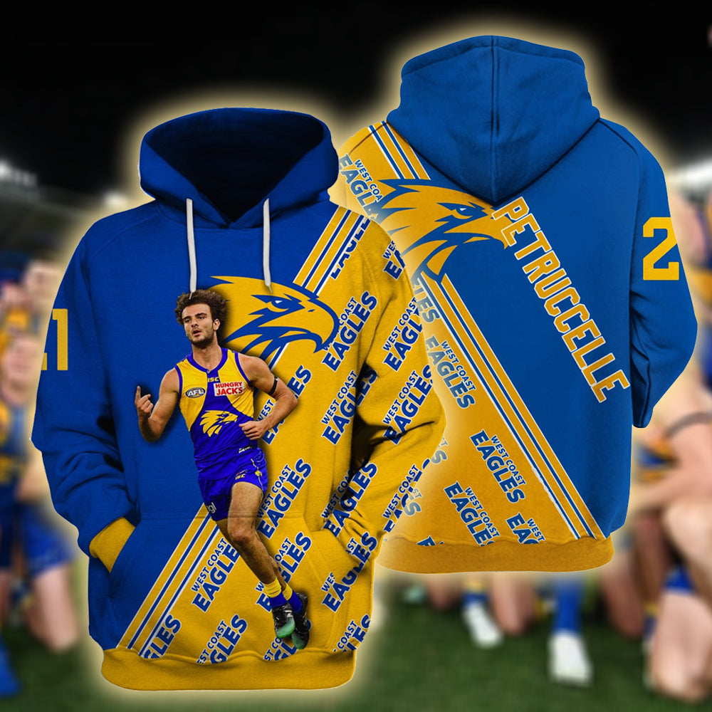 West Coast Eagles AFL 3D T-Shirt Hoodie