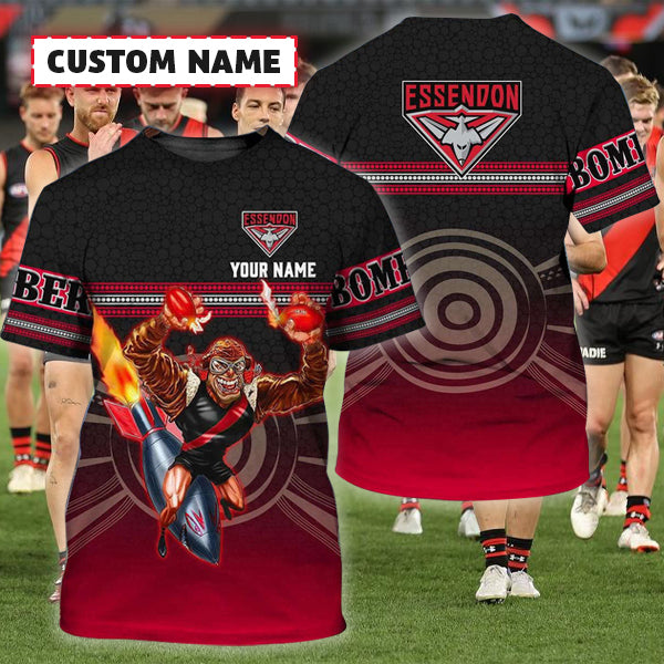 Essendon Bombers AFL Personalized Name 3D T-Shirt 9