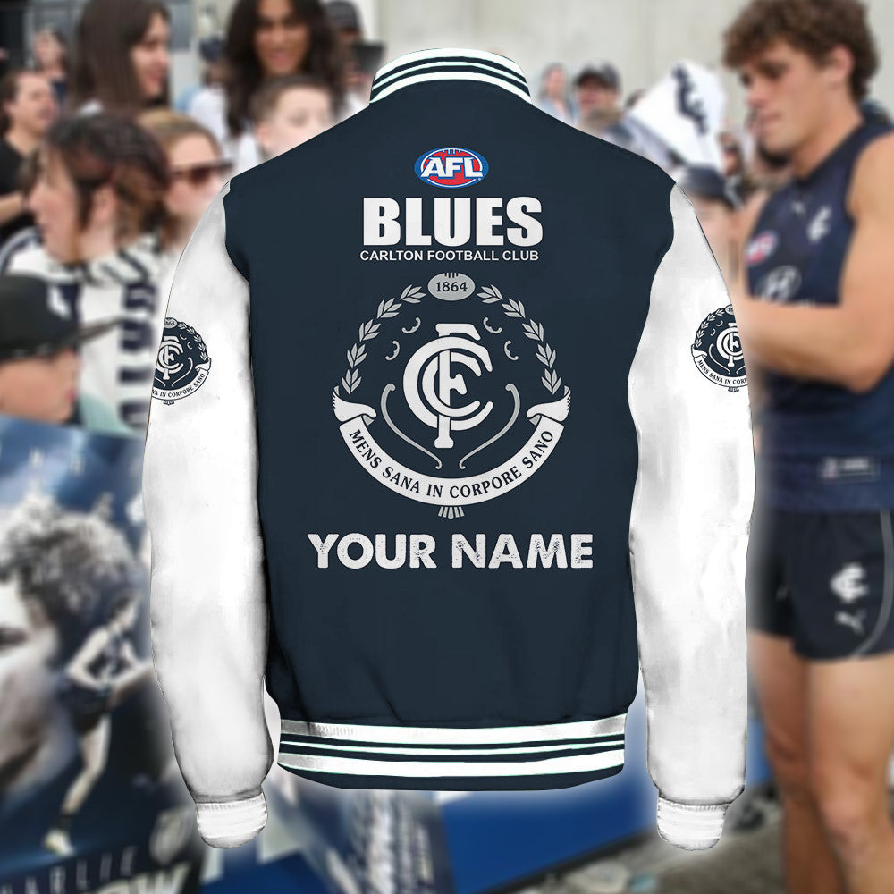 Carlton AFL Personalized Baseball Jacket