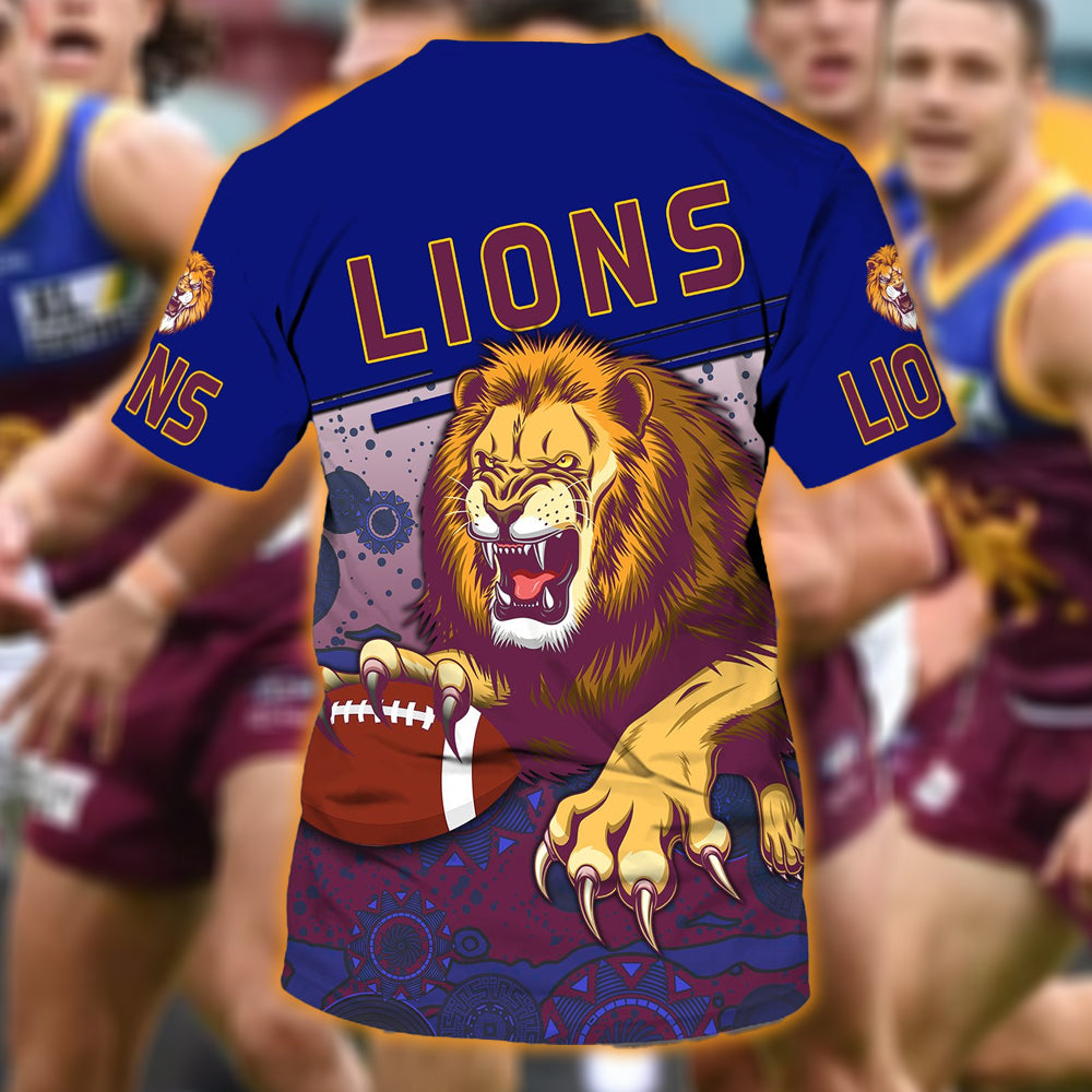 Brisbane Lions Personalized Name AFL 3D T-Shirt 4