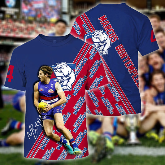 Western Bulldogs AFL Personalized Name 3D T-Shirt Hoodie 2