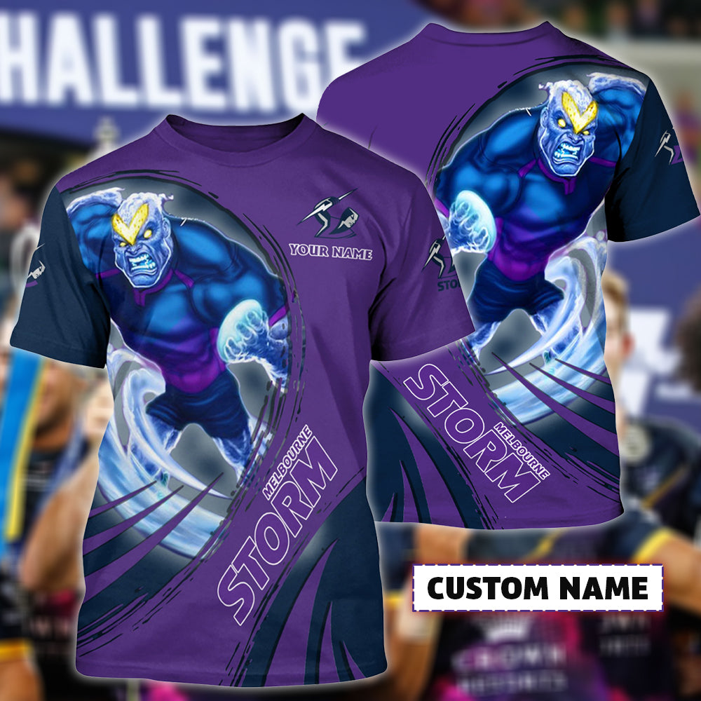 Melbourne Storm Nrl Personalized Name 3D T-Shirt 9