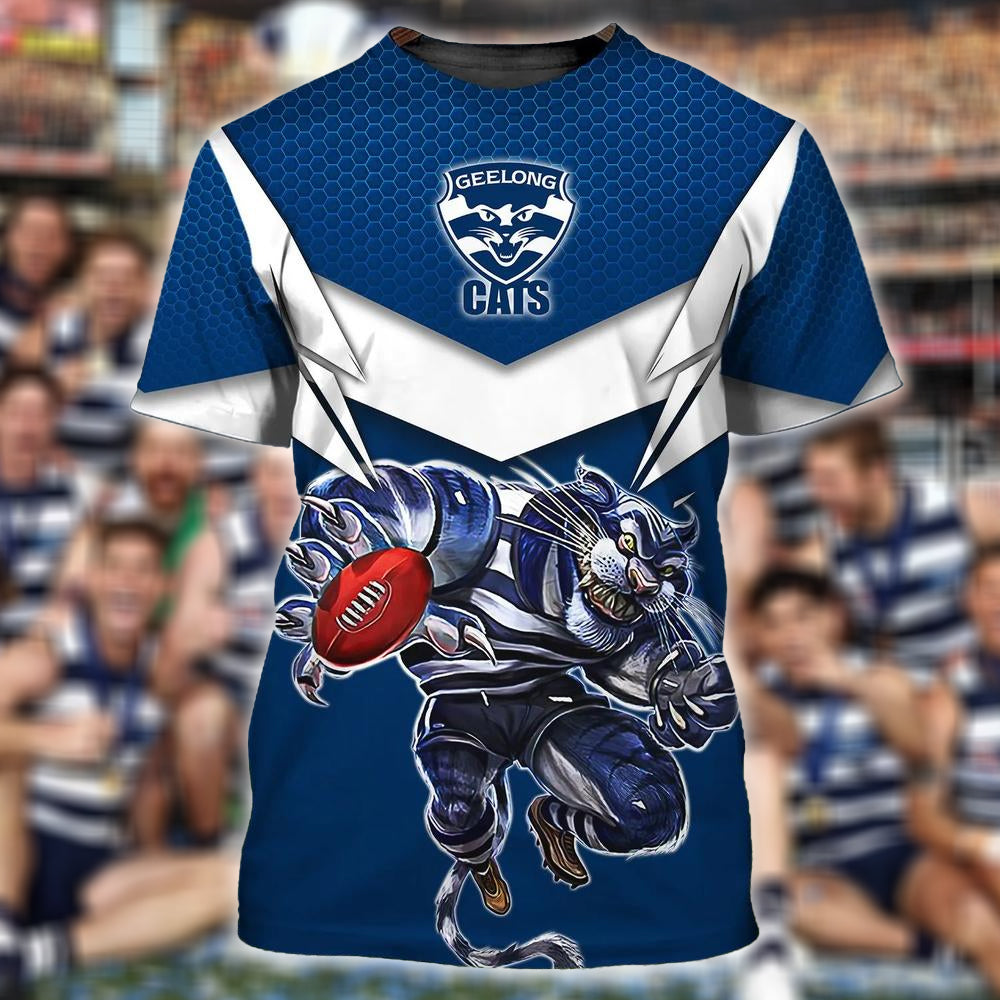 Geelong Cats AFL Personalized Name 3D T-Shirt