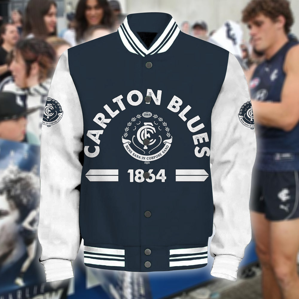 Carlton AFL Personalized Baseball Jacket