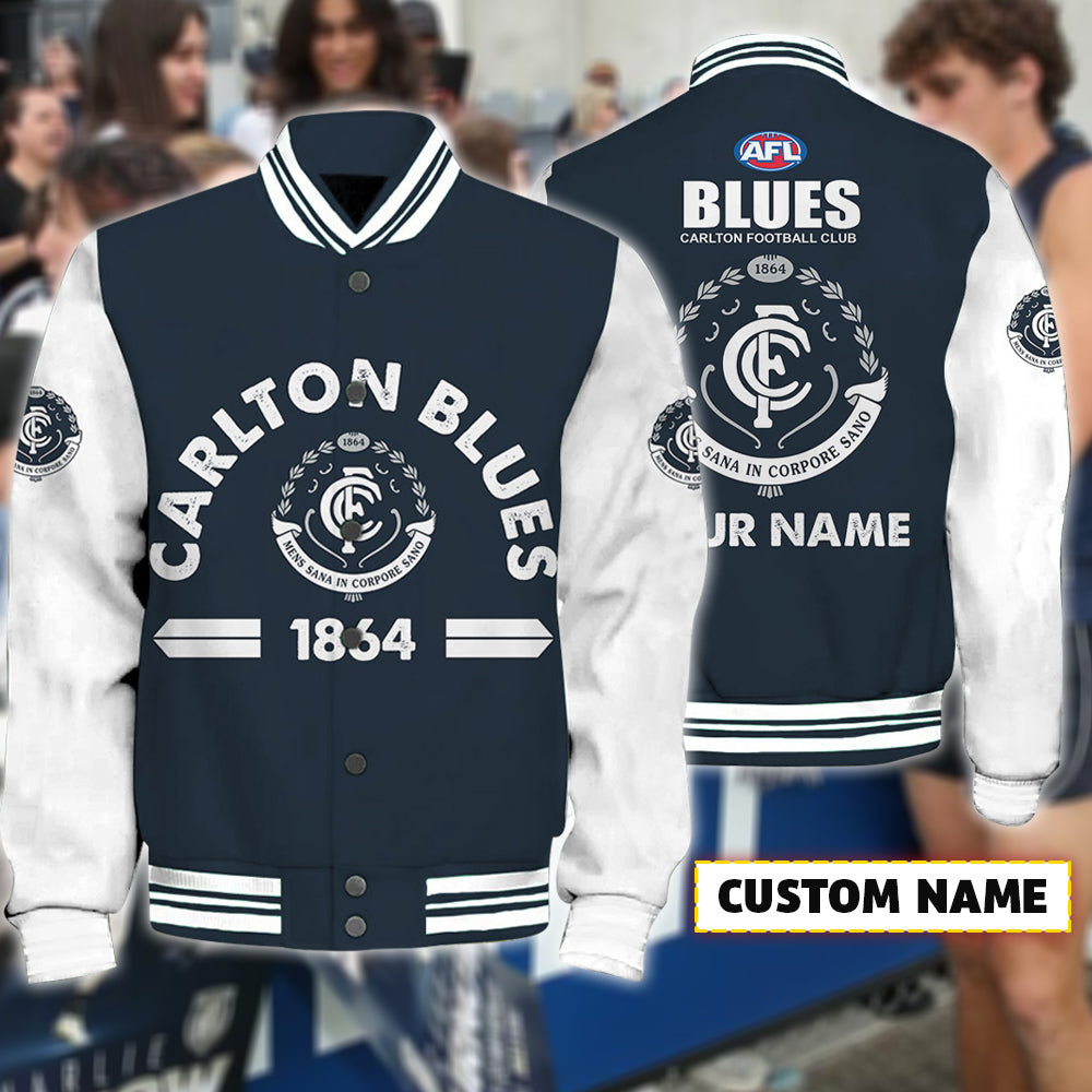 Carlton AFL Personalized Baseball Jacket