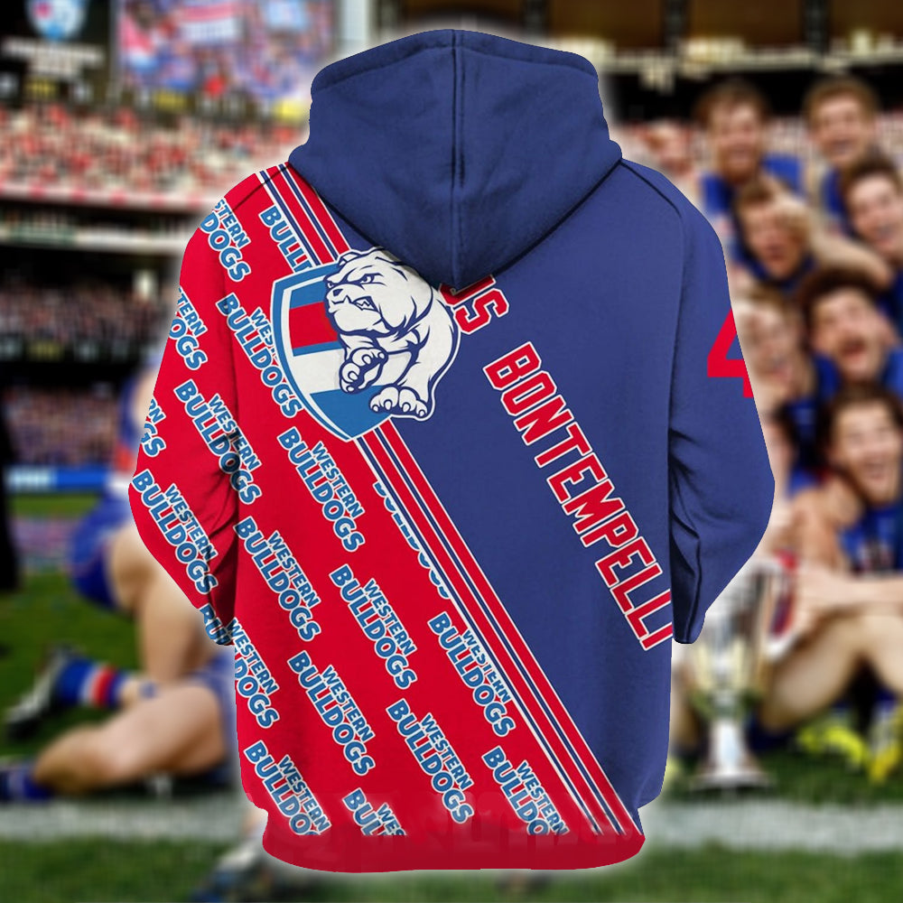 Western Bulldogs AFL Personalized Name 3D T-Shirt Hoodie 2