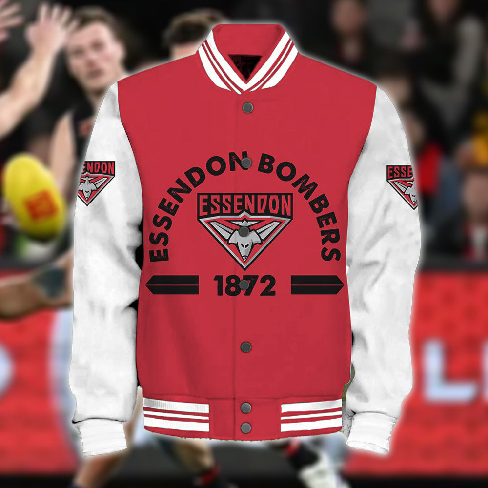 Essendon Bombers AFL Personalized Baseball Jacket