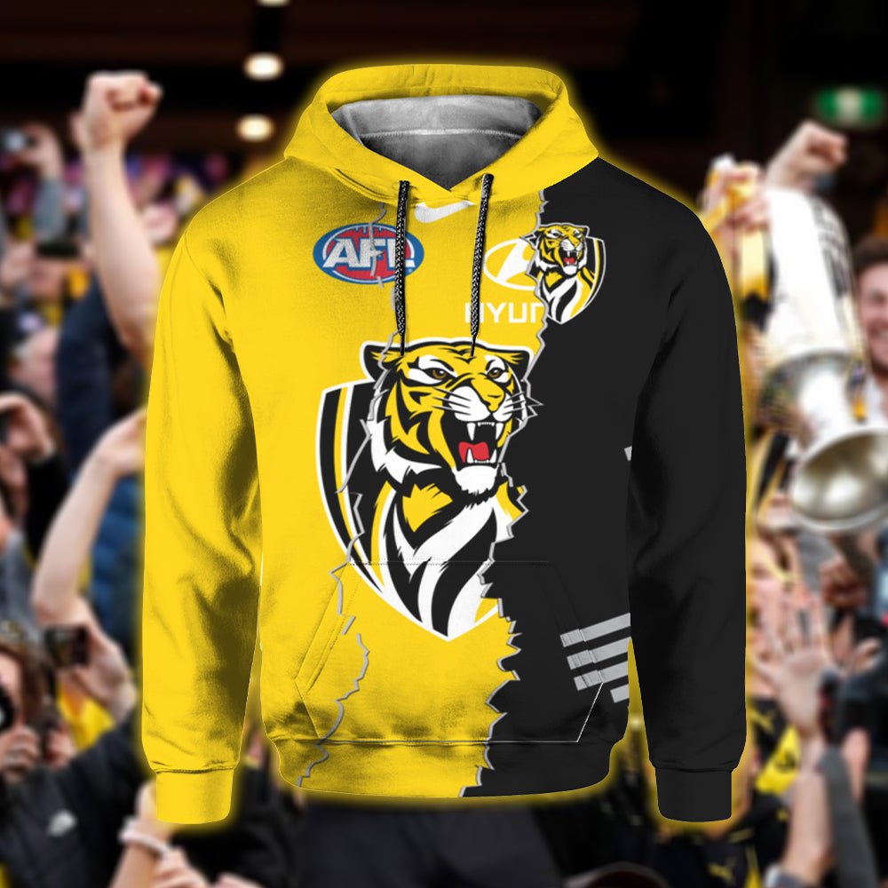 Richmond Tigers AFL Personalized Name 3D Hoodie 5