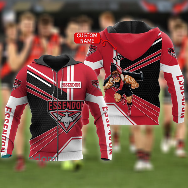 Essendon Bombers AFL Personalized Name 3D T-Shirt Hoodie 11