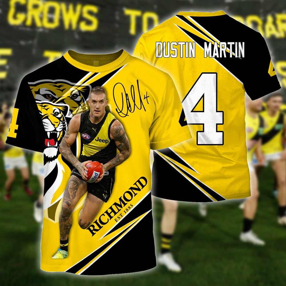 Richmond Tigers AFL Personalized Name 3D T-Shirt 5