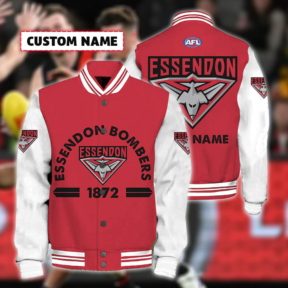 Essendon Bombers AFL Personalized Baseball Jacket