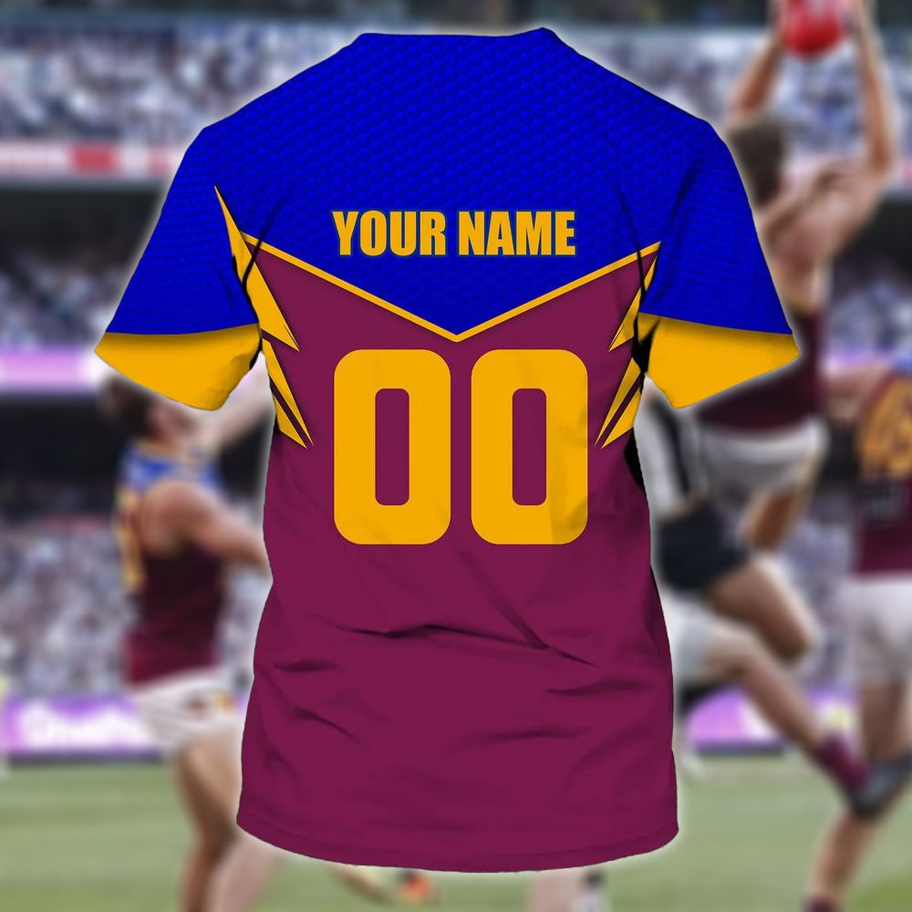 Brisbane Lions AFL Personalized Name 3D T-Shirt