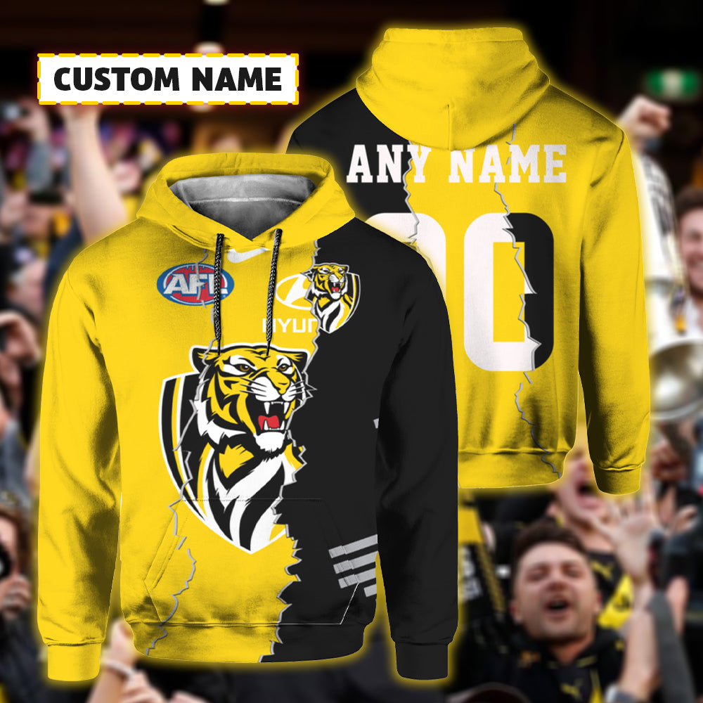 Richmond Tigers AFL Personalized Name 3D Hoodie 5