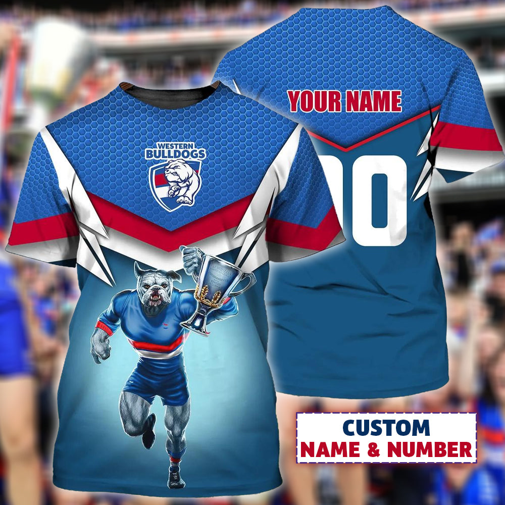 Western Bulldogs AFL Personalized Name 3D T-Shirt