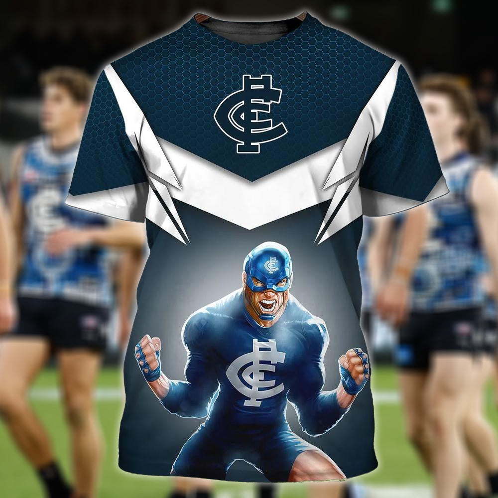 Carlton Blues AFL Personalized Name 3D T-Shirt