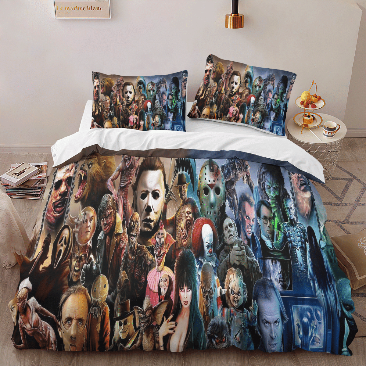 Horror Characters Halloween Quilt Bedding Set