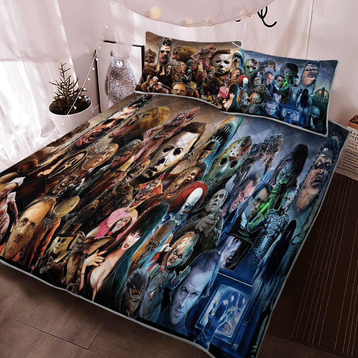 Horror Characters Halloween Quilt Bedding Set