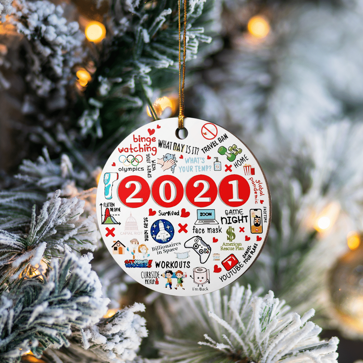2021 Daily Work Round Ornament