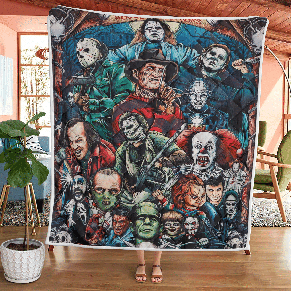 House Of Horrors Fleece Blanket - Quilt