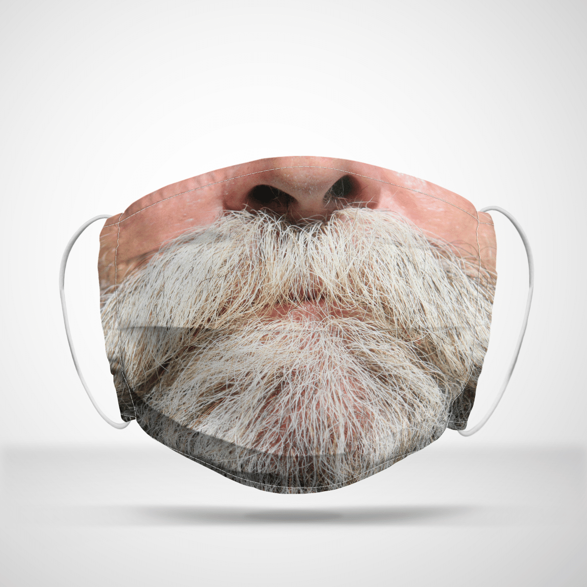 Gray Beard Funny Face Mask