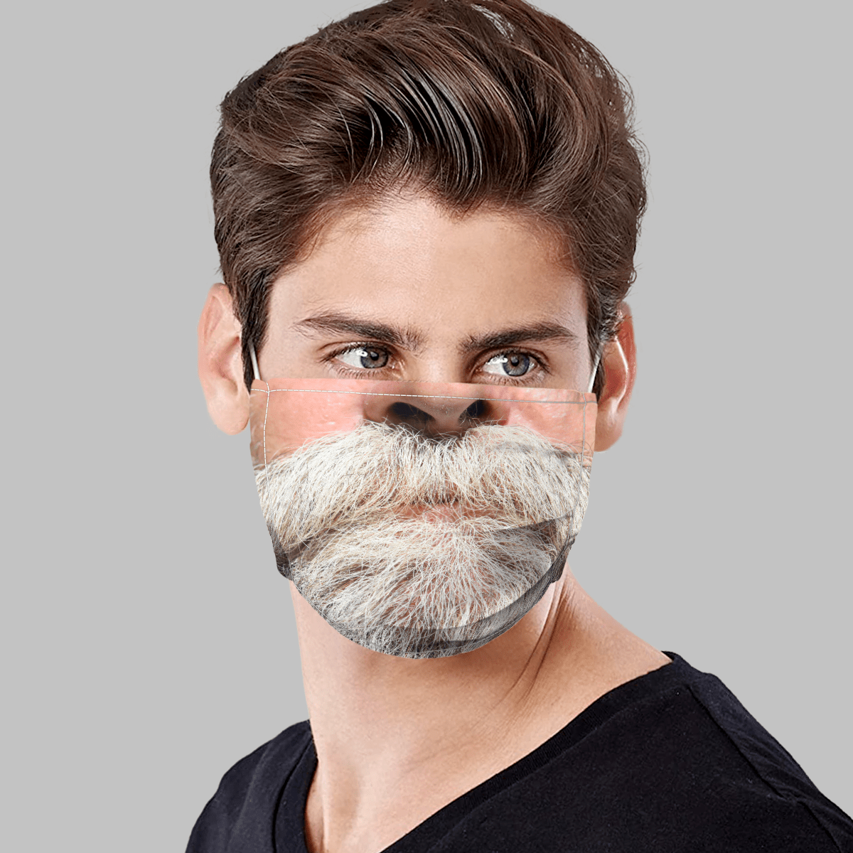 Gray Beard Funny Face Mask